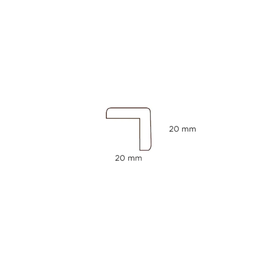 Hjørnelist plast hvit – 20 x 20 x 3000 mm