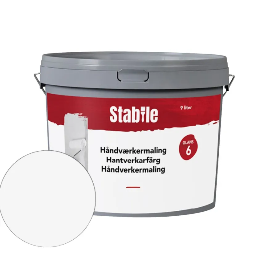 Håndverkermaling glans 6 hvit 10 liter - Stabile