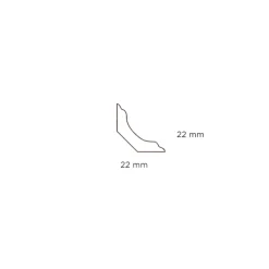 Hulkillist almue plast hvit – 22 x 22 x 3000 mm