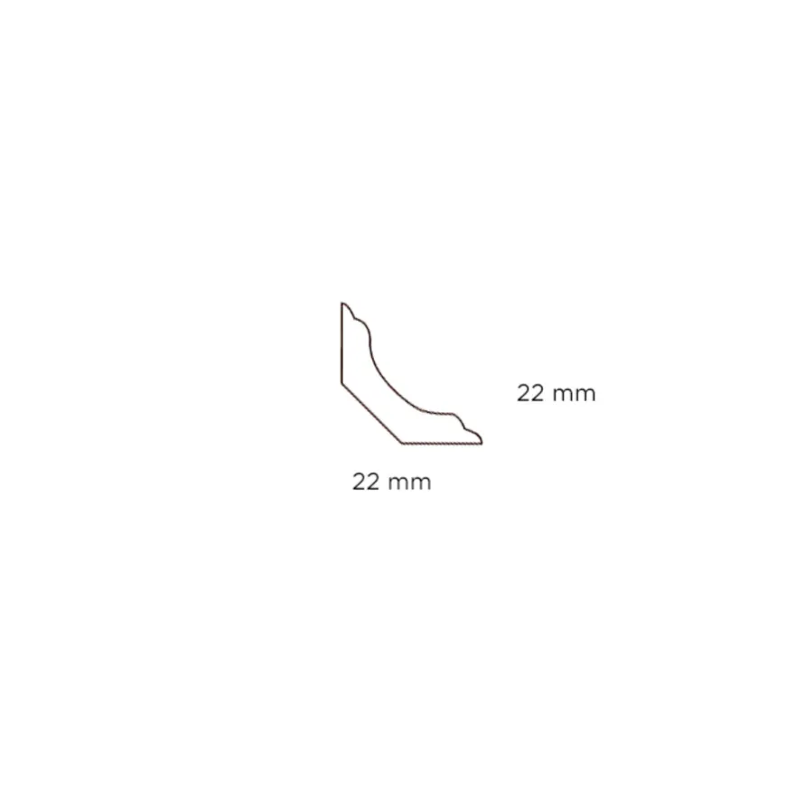 Hulkillist almue plast hvit – 22 x 22 x 3000 mm
