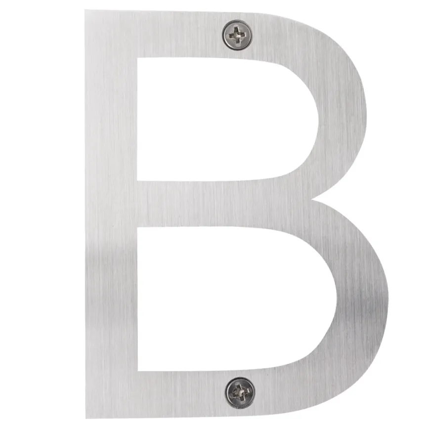 Husbokstav B børstet stål