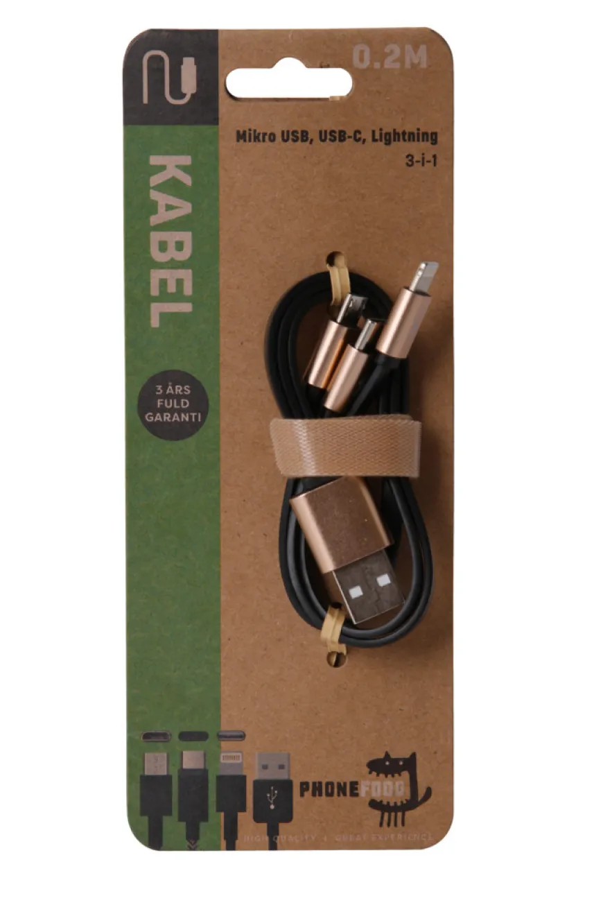 3-i-1 ladekabel
