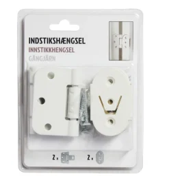Innstikkshengsel sett hvit 2 stk.