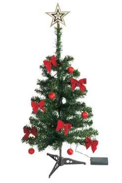 Juletre plast H60 cm m/10 LED og pynt