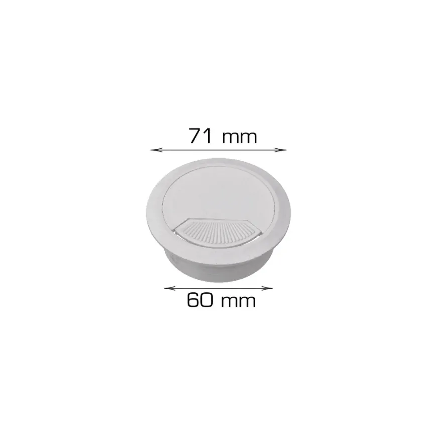 Kabelgjennomføring hvit Ø60 mm