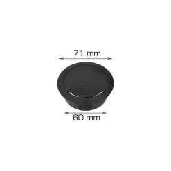 Kabelgjennomføring svart Ø60 mm