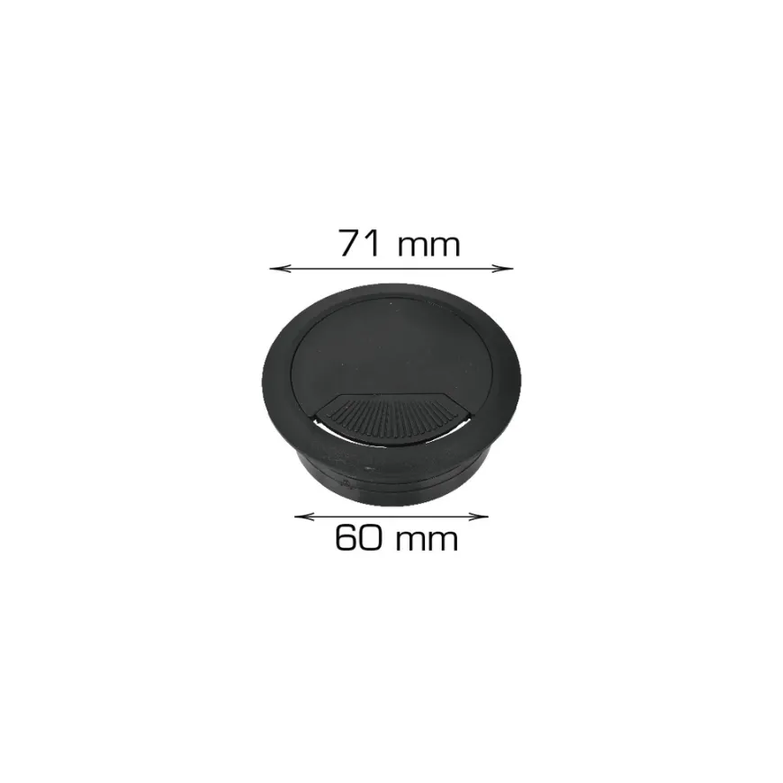 Kabelgjennomføring svart Ø60 mm