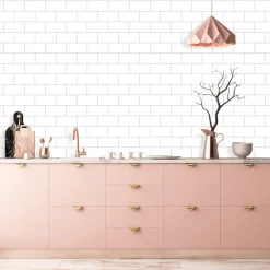 Kitchenline Kjøkkenplate White Brick 610 x 610 mm
