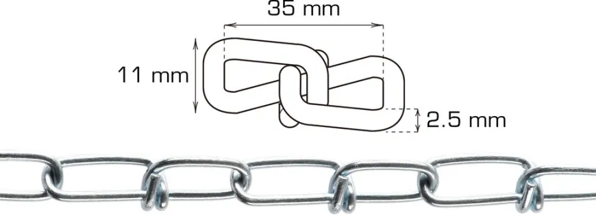 Kjetting Ø2,5 mm x 2 meter