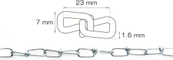 Kjetting Ø1,6 mm x 5 meter