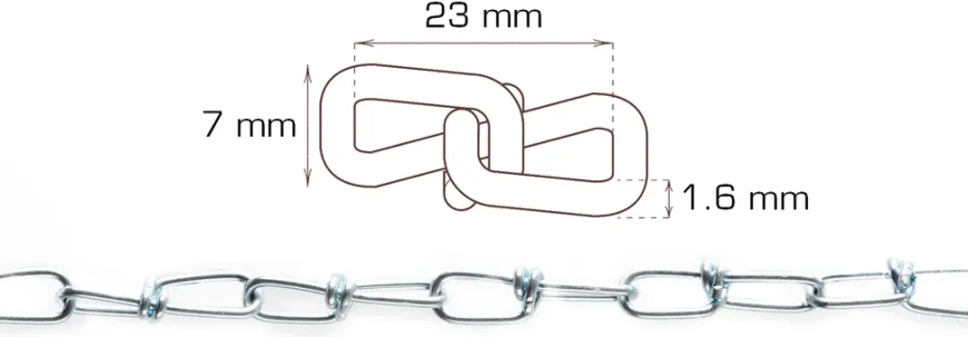 Kjetting Ø1,6 mm x 5 meter