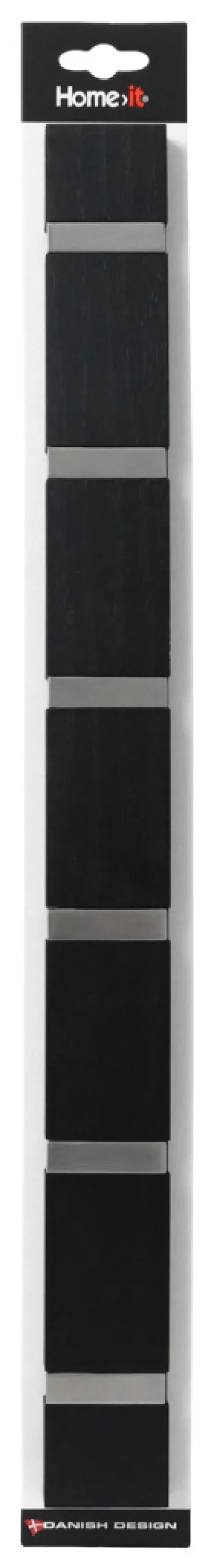 Knaggrekke flex svart eik 6 knagger 60 cm