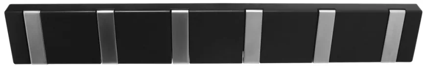 Knaggrekke flex svart med 6 knagger 48,4 cm