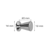 Knott trapez 13 mm matt krom - 2 stk.