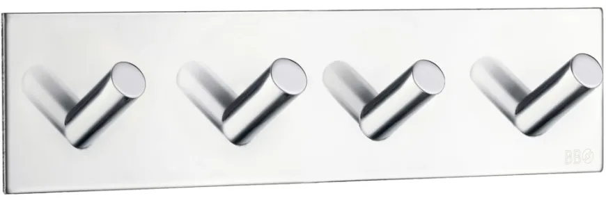 Kroklist m/4 kroker selvklebende - krom