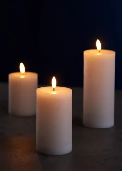 Kubbelys med 3D LED-flamme H15 cm