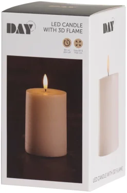 Kubbelys med 3D LED-flamme H10 cm