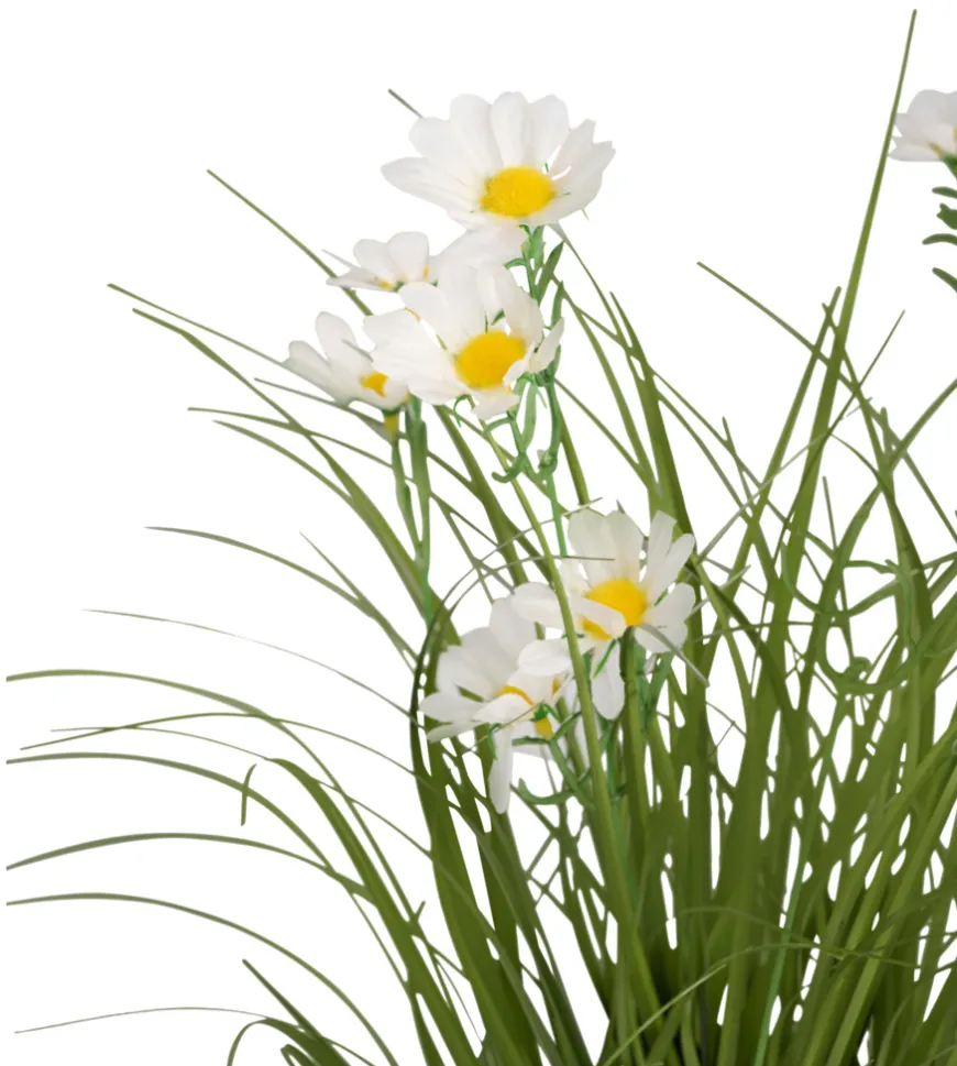 Kunstgress med margerittblomster 50 cm