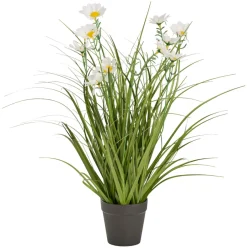 Kunstgress med margerittblomster 50 cm