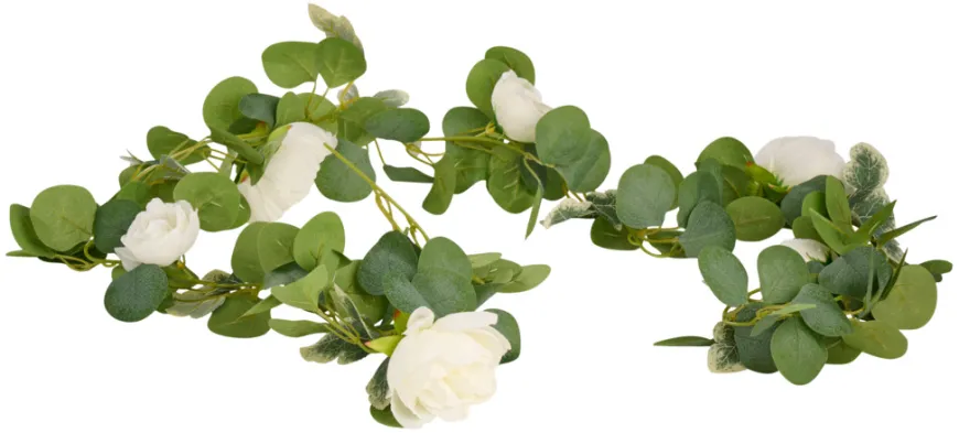 Kunstig blomsterranke hvit 210 cm