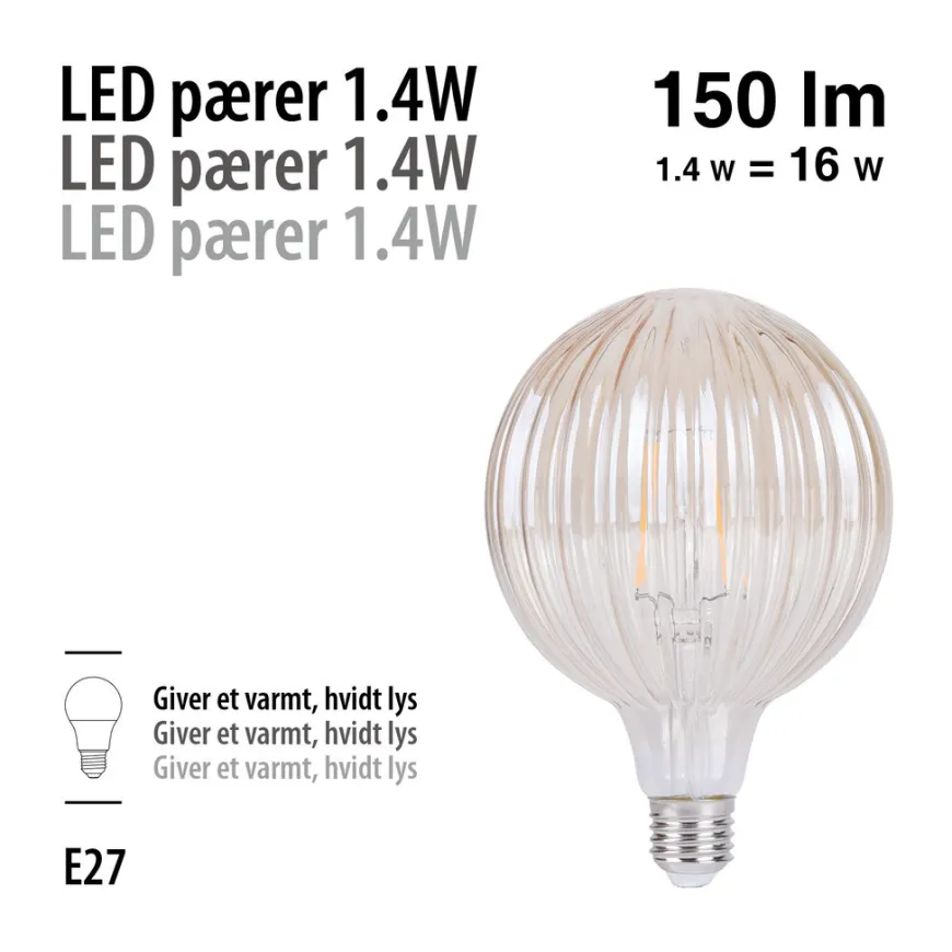 LED-pære Stripes Amber 1,4 W E27