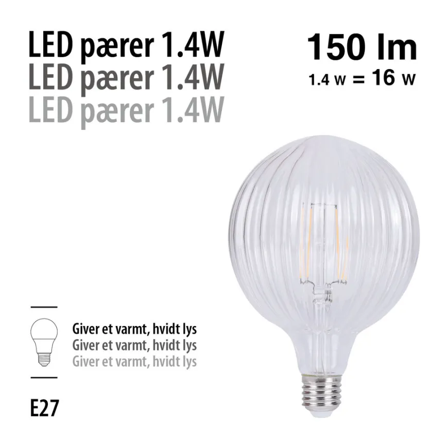 LED-pære Stripes 1,4 W E27