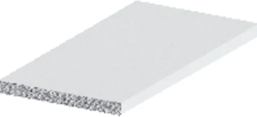 Listprofil flat hvit - 2 x 25 mm x 1 meter