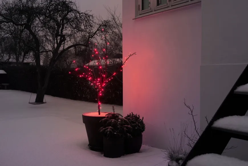 Lysslynge 100 LED-pærer rød 9,9 meter