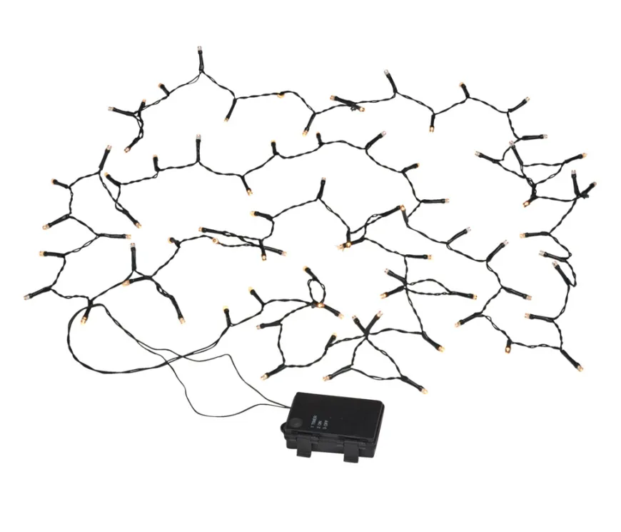 Lysslynge m/timer 80 LED-pærer 3,9 meter