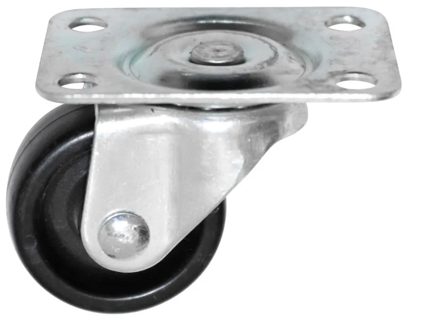 Møbelhjul dreibart med plate svart 30 mm