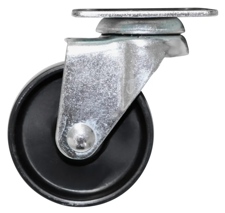 Møbelhjul dreibart med plate svart 50 mm