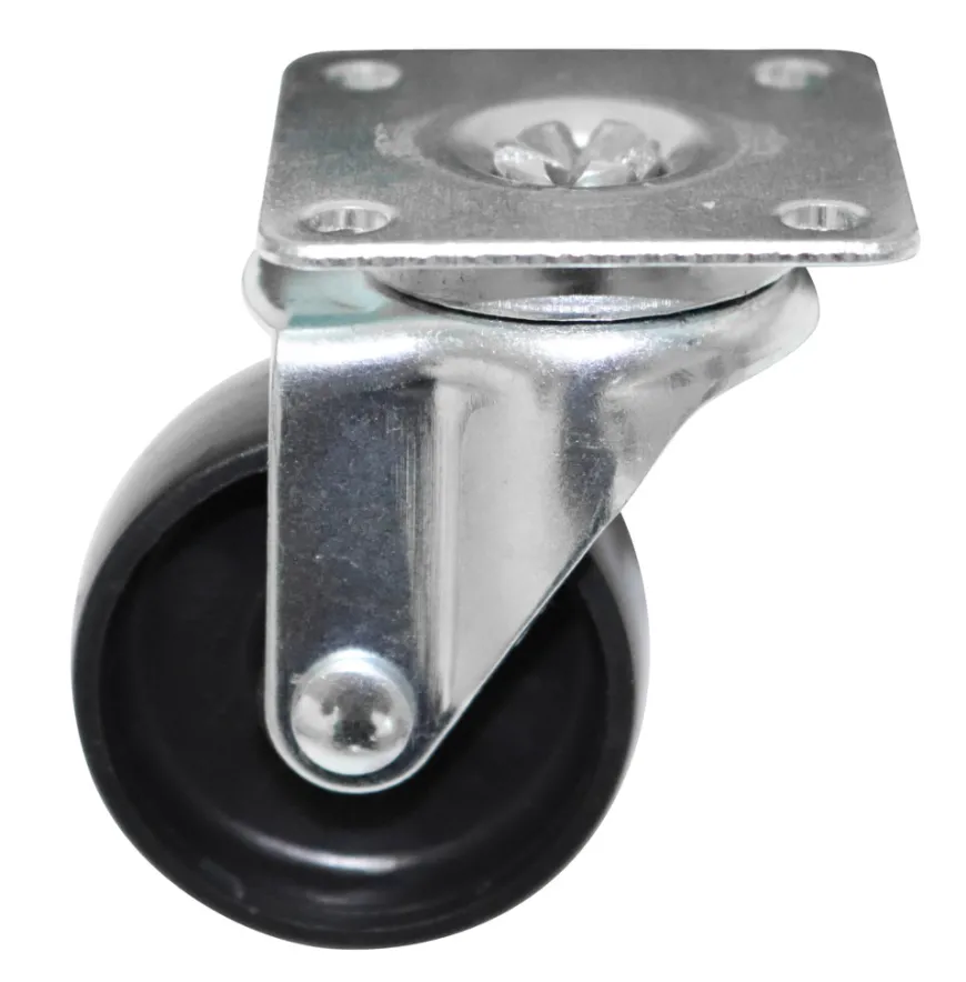 Møbelhjul dreibart med plate svart 50 mm