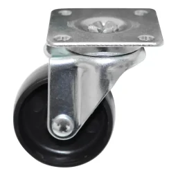 Møbelhjul dreibart med plate svart 40 mm