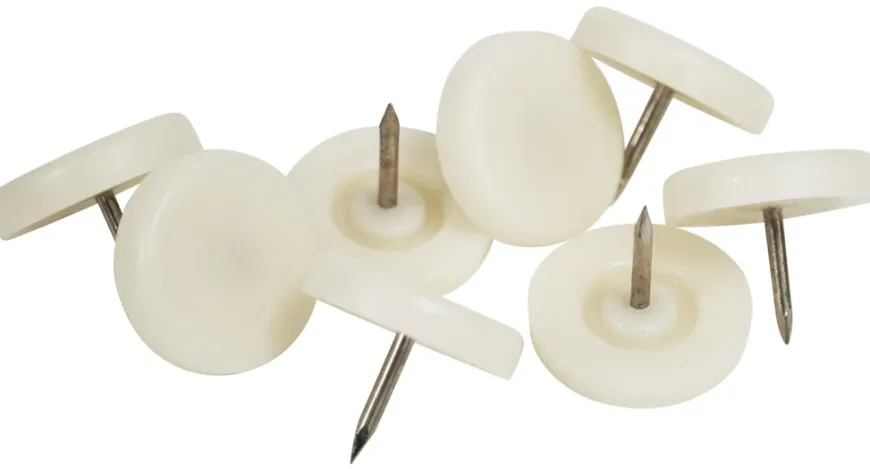 Møbelknotter Ø25 mm hvit plast 24 stk.