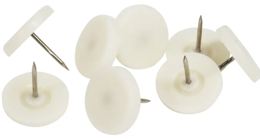 Møbelknotter Ø30 mm hvit plast 8 stk.