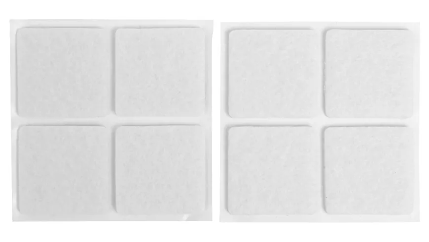 Møbelknotter selvklebende 30 x 30 mm hvit - 8 stk.