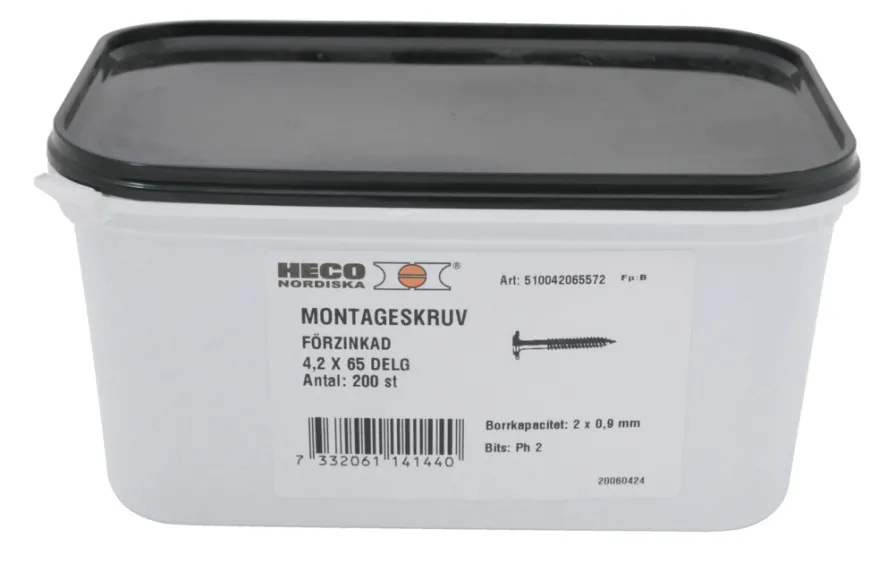 Monteringsskrue 4,8 x 35 fzb - 100 stk.