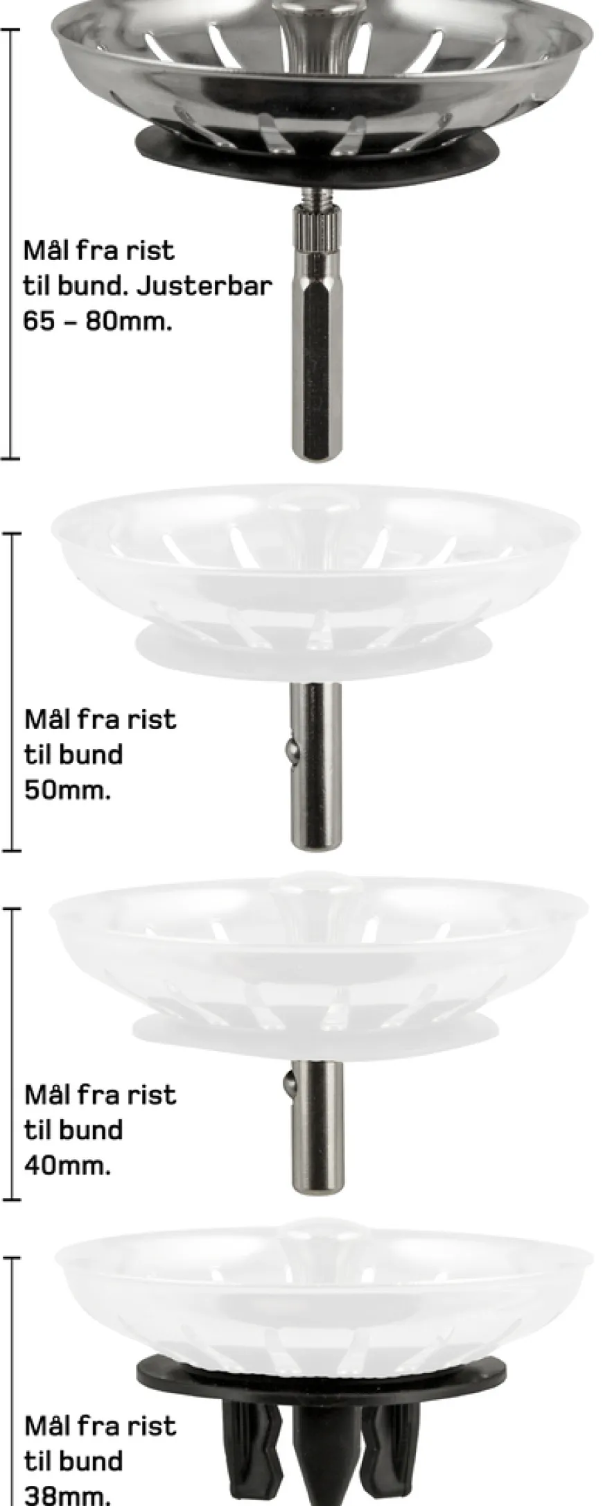 Multisil til kjøkkenvask Ø79 mm