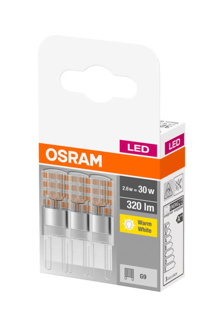 Osram LED stiftpære G9 2,6 W - 3-pk