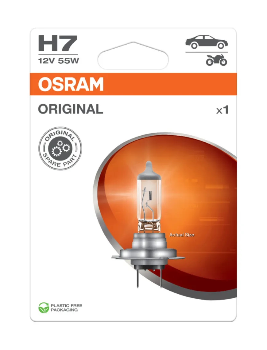 Osram lyspære til bil H7 - 1 stk.