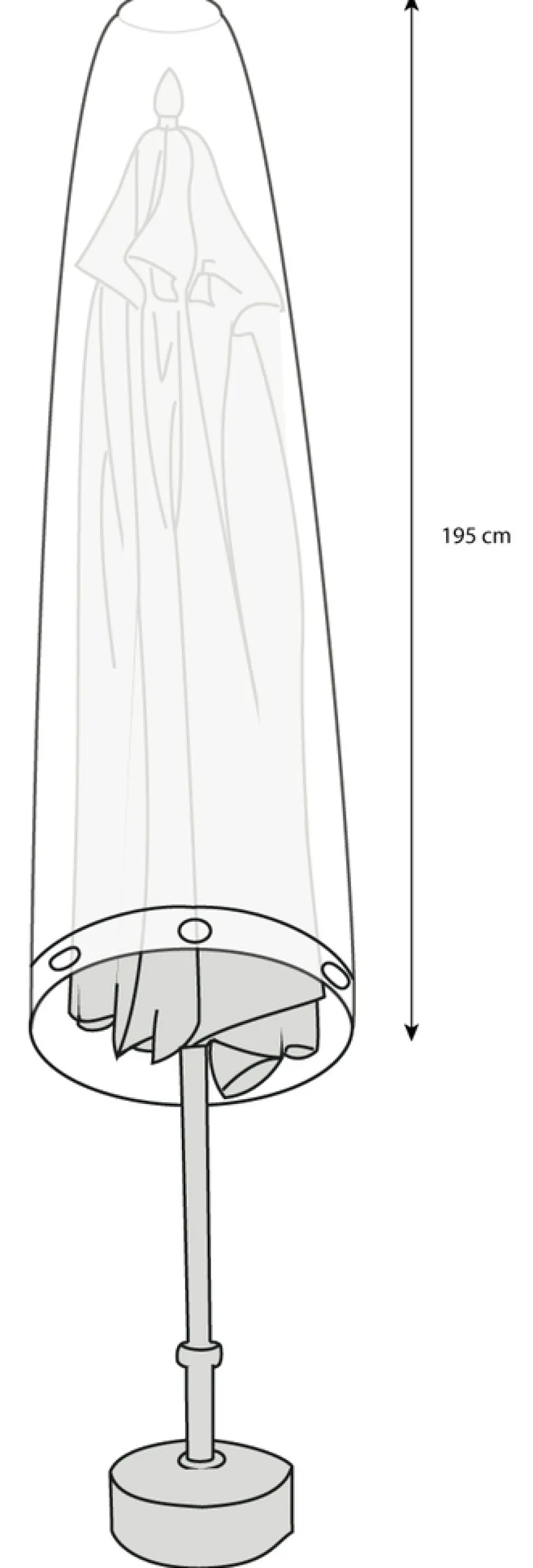 Overtrekk markedsparasoll klar plast 195 cm - Sunlife®