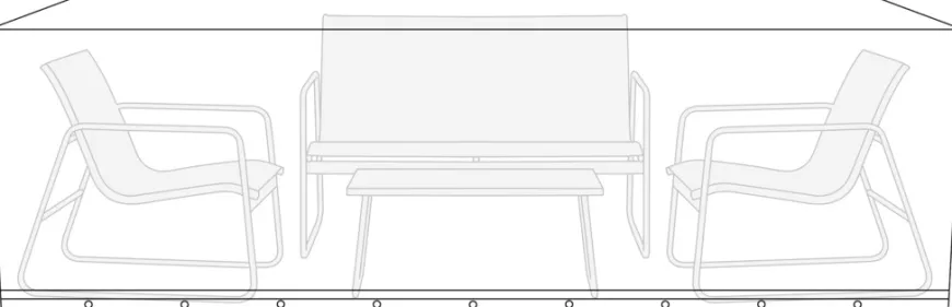 Overtrekk til hagemøbelsett L220 x B130 x H85 cm - Sunlife®