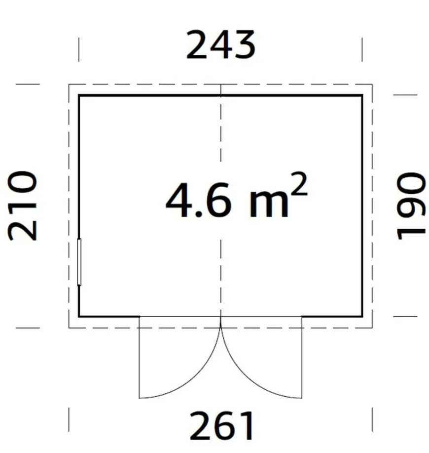 Palmako redskapsbod Aksel 1 - 4,6 m² 243 x 190 cm