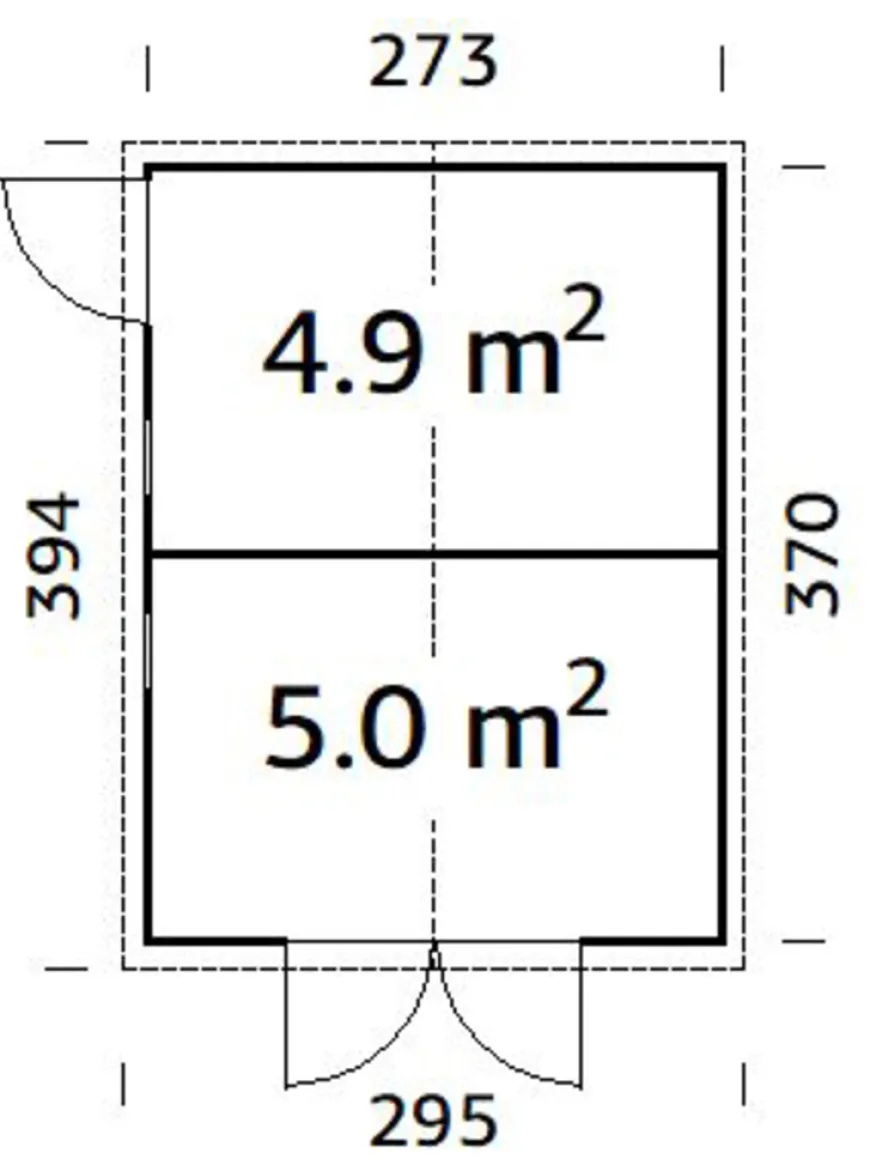 Palmako redskapsbod Aksel 3 - 9,9 m² 273 x 370 cm