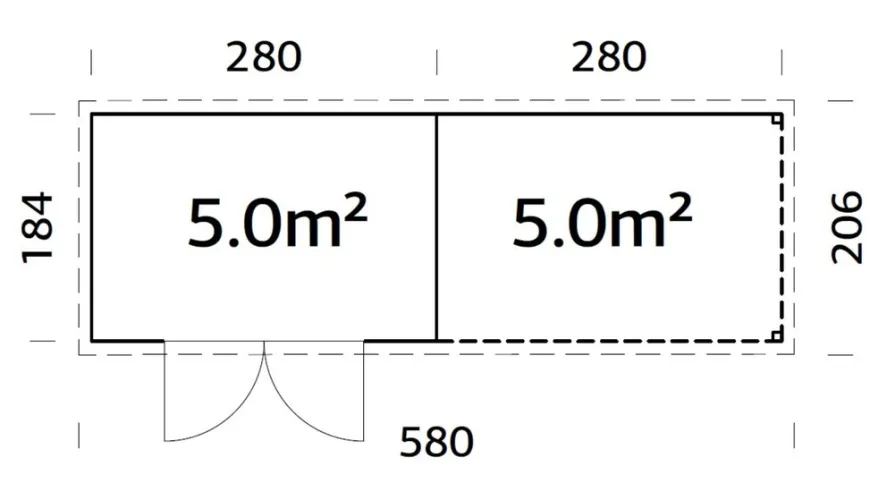 Palmako redskapsbod m/pergola Alma 560 x 184 cm