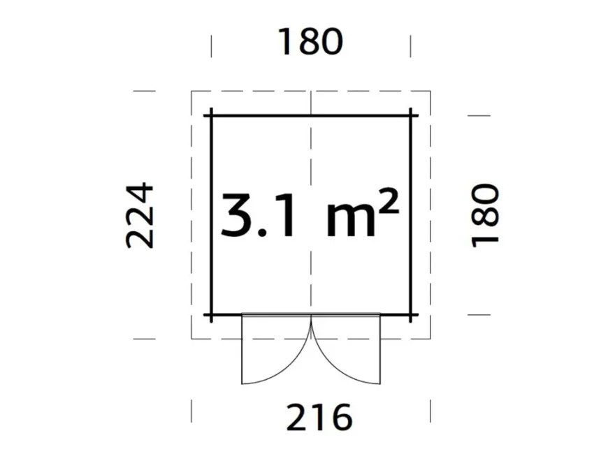 Palmako redskapsbod Peter 2 – 192 x 192 cm