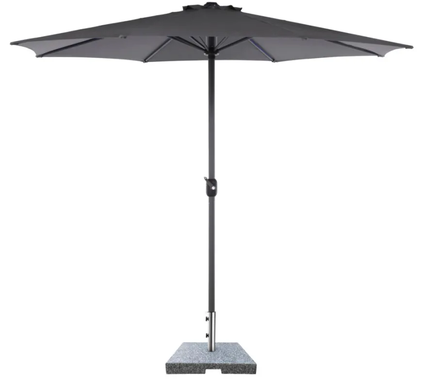 Parasollfot Freetown 50 x 50 x 6 cm grå granitt - Sunlife®