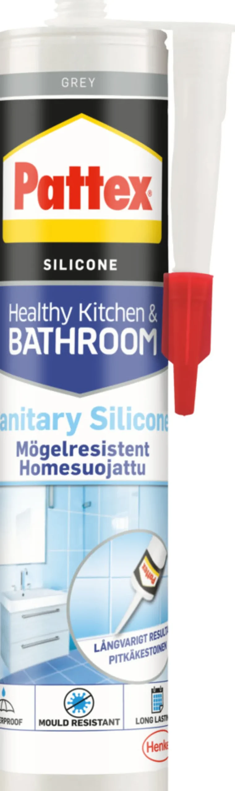 Pattex sanitærsilikon grå 280 ml
