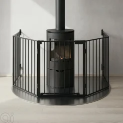 Peisgitter svart 5-delt 135 x 72,5 x 115 cm - Glöd