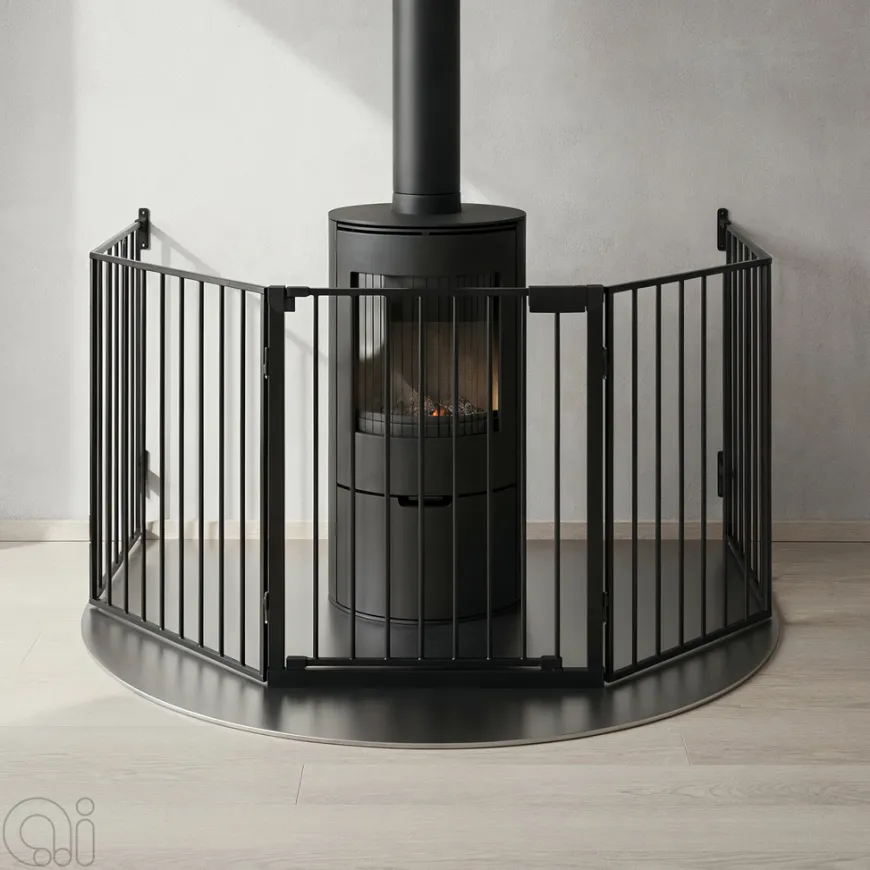 Peisgitter svart 5-delt 135 x 72,5 x 115 cm - Glöd